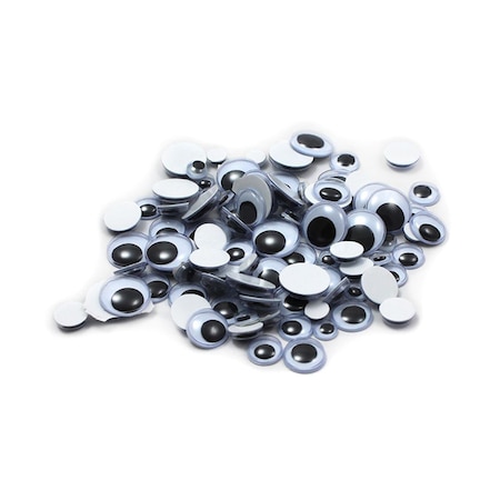 Vertex Wiggle Eyes Peel N Stick Black Assorted Sizes - 100 Count, 12PK VE2230120